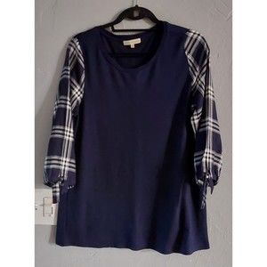 Retrology Tops  Blouse, Women's M,plaid Sleeve  Perfect To This Occasion,...